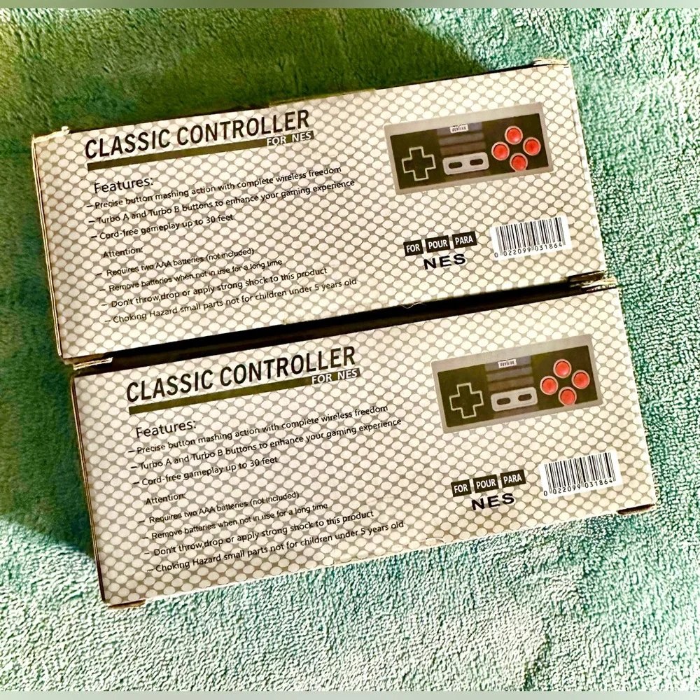 2 Wireless Controllers with Turbo for NES Classic Edition - New